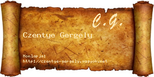 Czentye Gergely névjegykártya